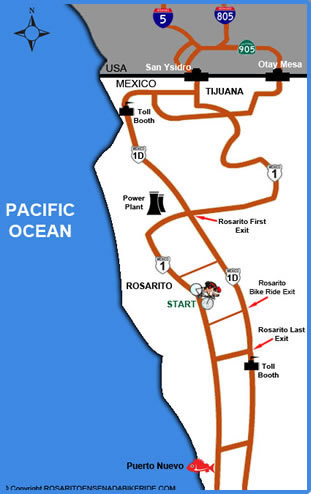 Map to Rosarito